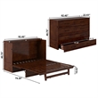 Tucson Queen Wood Murphy Bed Chest with Mattress Drawer & Charger in Walnut