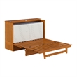 Tucson Queen Wood Murphy Bed Chest with Mattress Drawer & Charger in Toffee