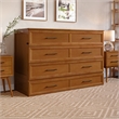 Tucson Queen Wood Murphy Bed Chest with Mattress Drawer & Charger in Toffee