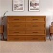 Tucson Queen Wood Murphy Bed Chest with Mattress Drawer & Charger in Toffee