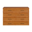 Tucson Queen Wood Murphy Bed Chest with Mattress Drawer & Charger in Toffee