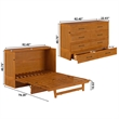 Tucson Queen Wood Murphy Bed Chest with Mattress Drawer & Charger in Toffee