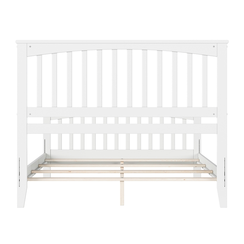Brooklyn Queen Wood Foundation Bed with Matching Footboard in White