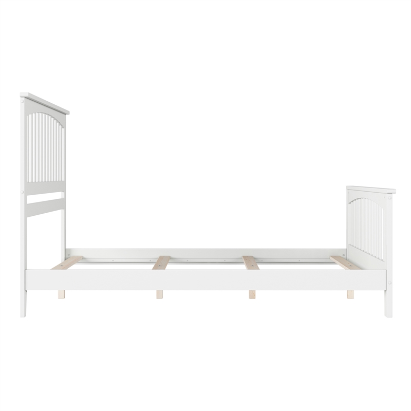 Brooklyn Queen Wood Foundation Bed with Matching Footboard in White