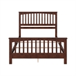 Brooklyn Queen Wood Foundation Bed with Matching Footboard in Walnut