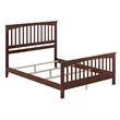 Brooklyn Queen Wood Foundation Bed with Matching Footboard in Walnut