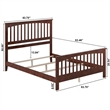 Brooklyn Queen Wood Foundation Bed with Matching Footboard in Walnut