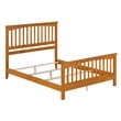 Brooklyn Queen Wood Foundation Bed with Matching Footboard in Light Toffee