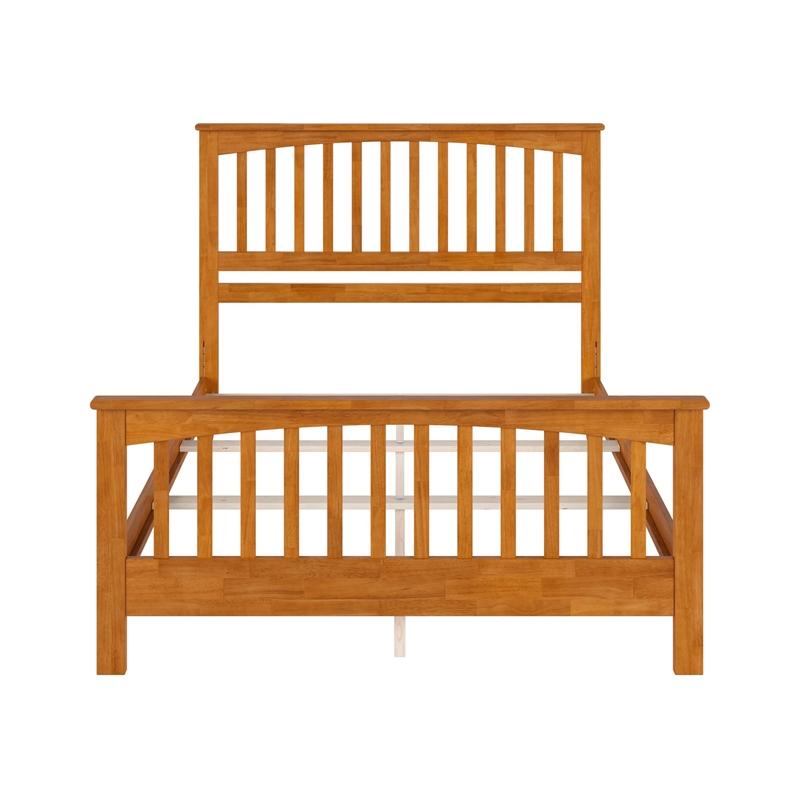 Brooklyn Queen Wood Foundation Bed with Matching Footboard in Light Toffee