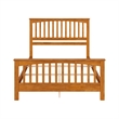 Brooklyn Queen Wood Foundation Bed with Matching Footboard in Light Toffee