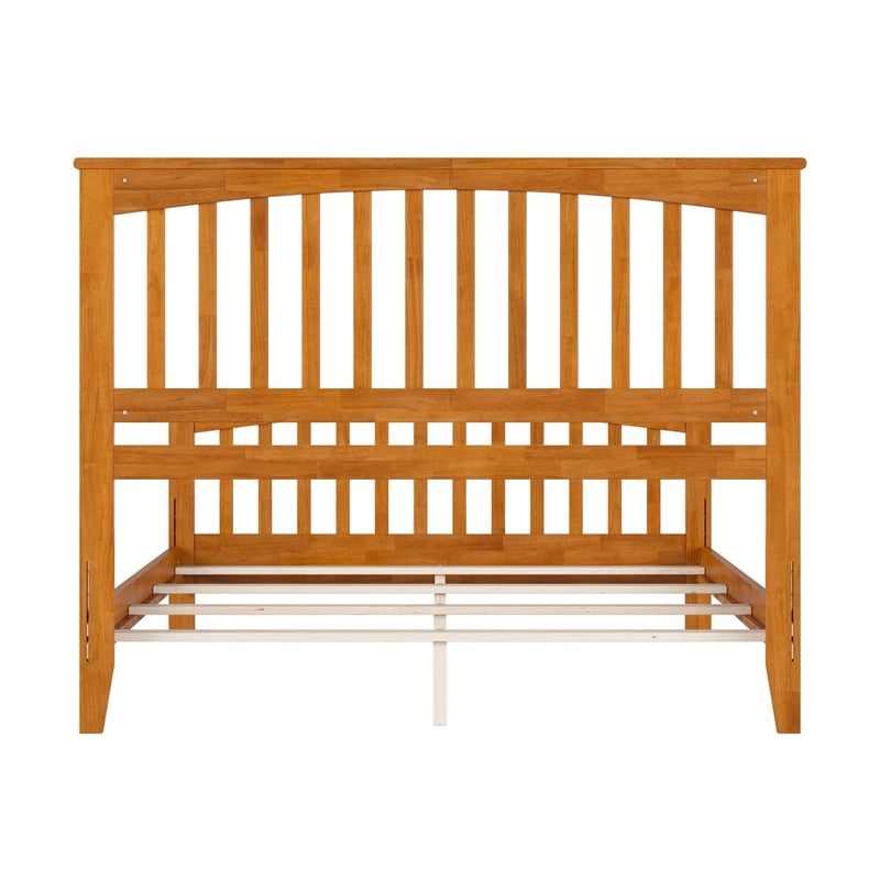 Brooklyn Queen Wood Foundation Bed with Matching Footboard in Light Toffee