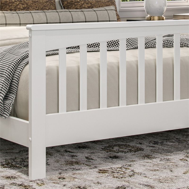 Brooklyn King Wood Foundation Bed with Matching Footboard in White