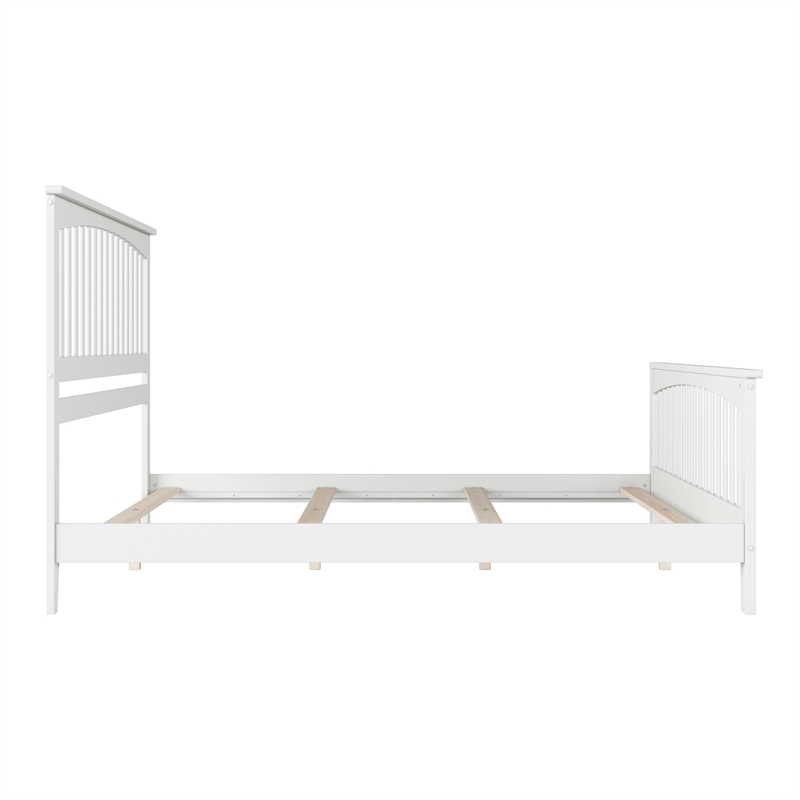 Brooklyn King Wood Foundation Bed with Matching Footboard in White