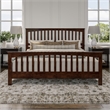 Brooklyn King Wood Foundation Bed with Matching Footboard in Walnut