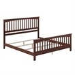 Brooklyn King Wood Foundation Bed with Matching Footboard in Walnut