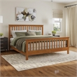 Brooklyn King Wood Foundation Bed with Matching Footboard in Light Toffee