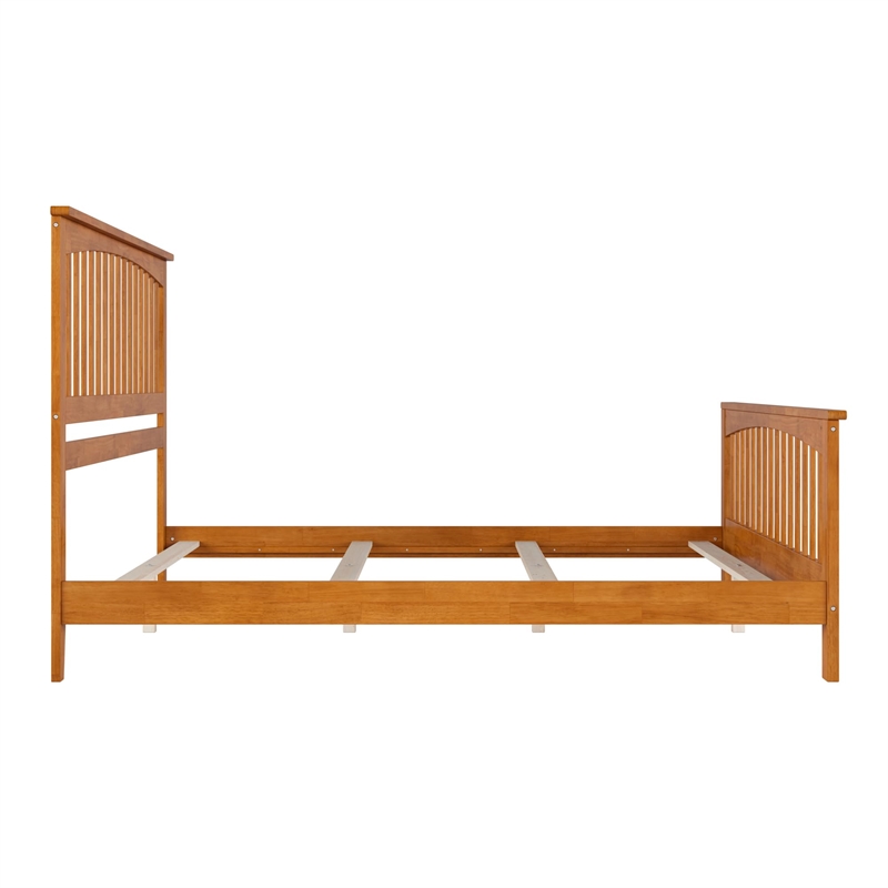 Brooklyn King Wood Foundation Bed with Matching Footboard in Light Toffee