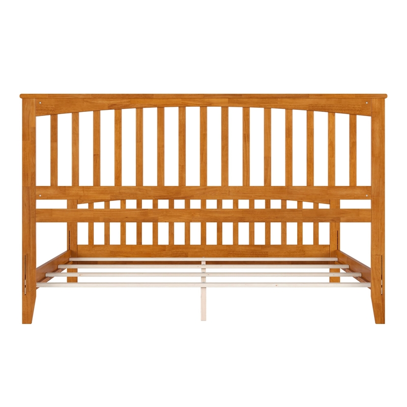 Brooklyn King Wood Foundation Bed with Matching Footboard in Light Toffee