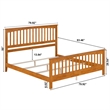 Brooklyn King Wood Foundation Bed with Matching Footboard in Light Toffee