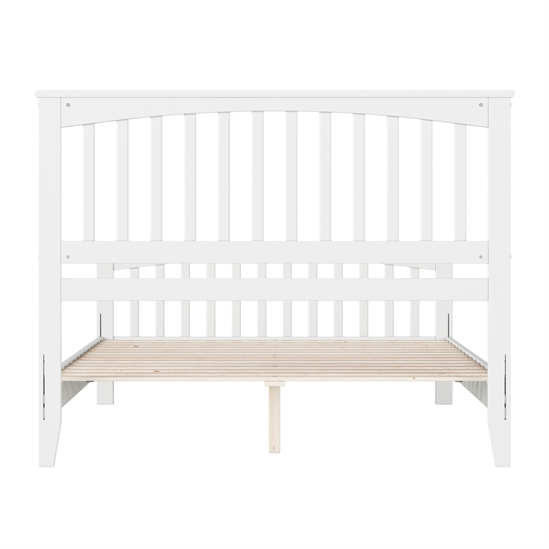 Camilla Queen Wood Low Profile Platform Bed with Matching Footboard in White