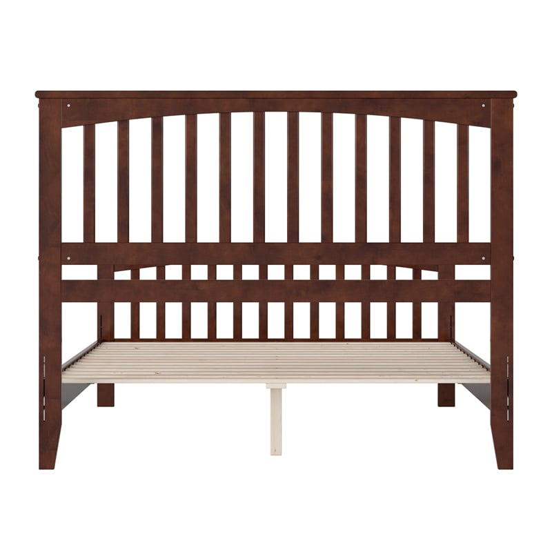 Camilla Queen Wood Low Profile Platform Bed with Matching Footboard in Walnut