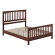 Camilla Queen Wood Low Profile Platform Bed with Matching Footboard in Walnut