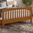 Camilla Queen Wood Low Profile Platform Bed w Matching Footboard in Light Toffee