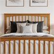 Camilla Queen Wood Low Profile Platform Bed w Matching Footboard in Light Toffee