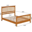 Camilla Queen Wood Low Profile Platform Bed w Matching Footboard in Light Toffee