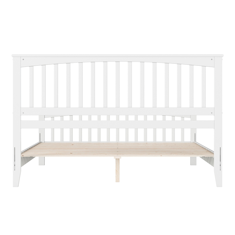 Camilla King Wood Low Profile Platform Bed with Matching Footboard in White