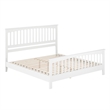 Camilla King Wood Low Profile Platform Bed with Matching Footboard in White