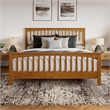 Camilla King Wood Low Profile Platform Bed w/ Matching Footboard in Light Toffee