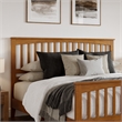 Camilla King Wood Low Profile Platform Bed w/ Matching Footboard in Light Toffee