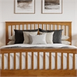 Camilla King Wood Low Profile Platform Bed w/ Matching Footboard in Light Toffee