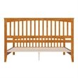 Camilla King Wood Low Profile Platform Bed w/ Matching Footboard in Light Toffee