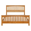 Camilla King Wood Low Profile Platform Bed w/ Matching Footboard in Light Toffee