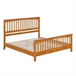 Camilla King Wood Low Profile Platform Bed w/ Matching Footboard in Light Toffee