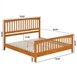 Camilla King Wood Low Profile Platform Bed w/ Matching Footboard in Light Toffee