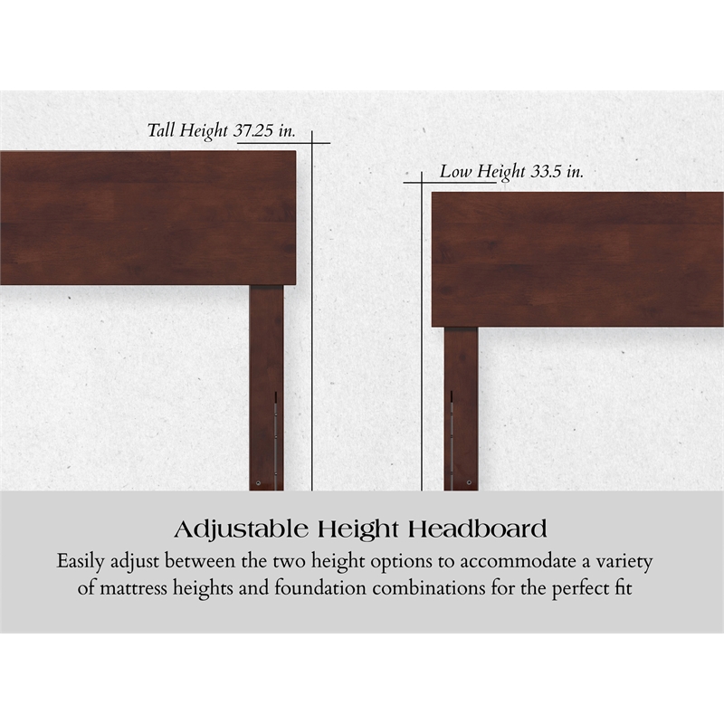 Orlando Twin Solid Wood Low Profile Platform Bed in Walnut Brown