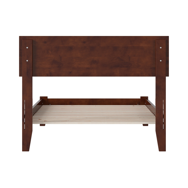Orlando Twin Solid Wood Low Profile Platform Bed in Walnut Brown