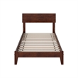 Orlando Twin Solid Wood Low Profile Platform Bed in Walnut Brown
