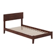 Orlando Twin Solid Wood Low Profile Platform Bed in Walnut Brown