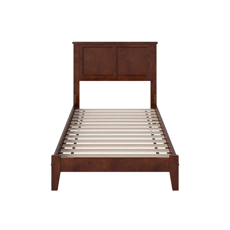 Madison Twin Solid Wood Low Profile Platform Bed in Walnut Brown