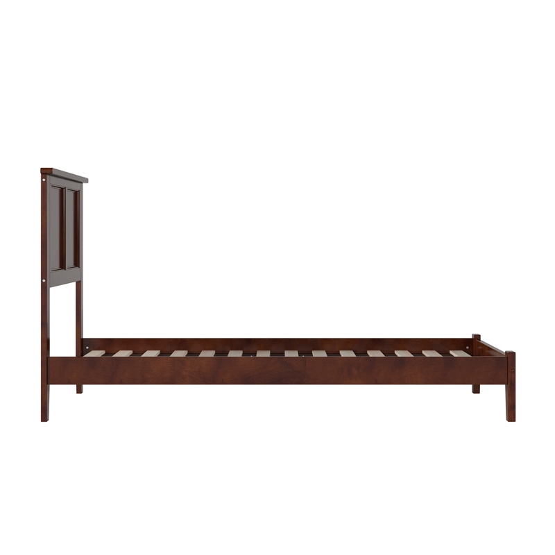 Madison Twin Solid Wood Low Profile Platform Bed in Walnut Brown