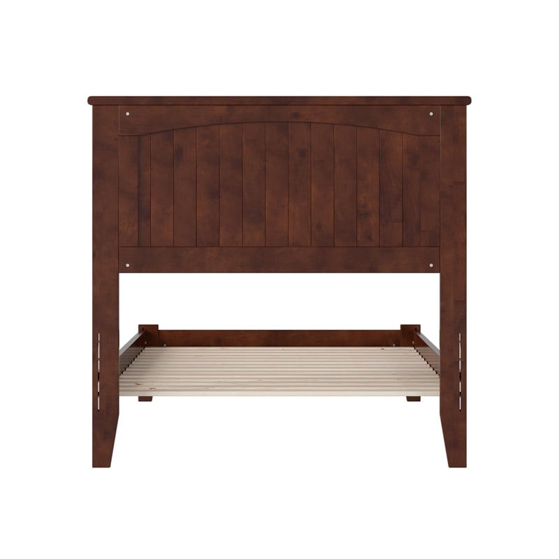 Nantucket Twin Solid Wood Low Profile Platform Bed in Walnut