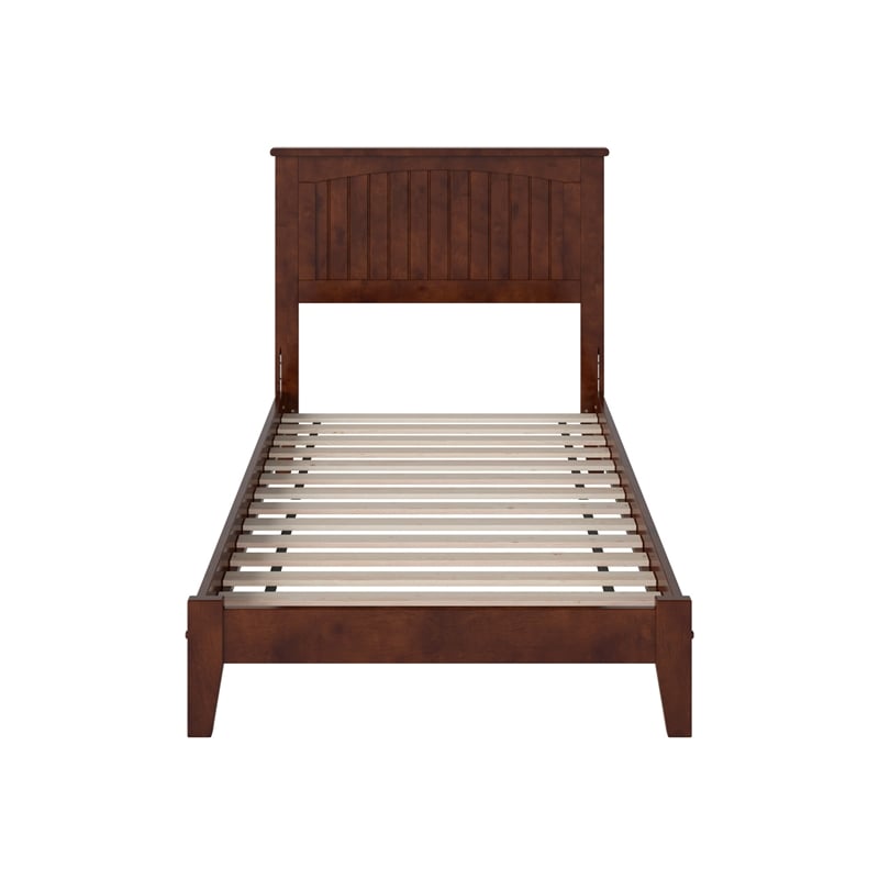 Nantucket Twin Solid Wood Low Profile Platform Bed in Walnut