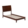 Portland Twin Solid Wood Low Profile Platform Bed in Walnut Brown