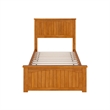 Nantucket Twin Low Profile Platform Bed with Matching Footboard in Light Toffee