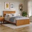 Nantucket Full Low Profile Platform Bed with Matching Footboard in Light Toffee