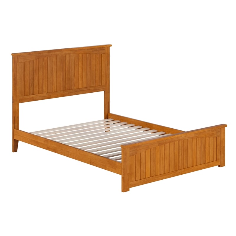 Nantucket Full Low Profile Platform Bed with Matching Footboard in Light Toffee